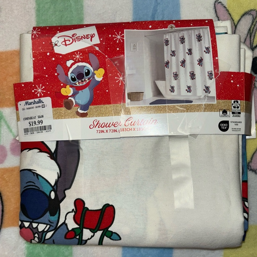 Disney stitch shower curtain